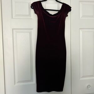 Red suede midi dress